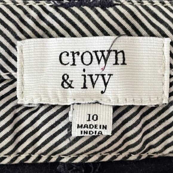 CROWN & IVY Classic Twill Navy 8.5" Chino Shorts 10 - Picture 9 of 14